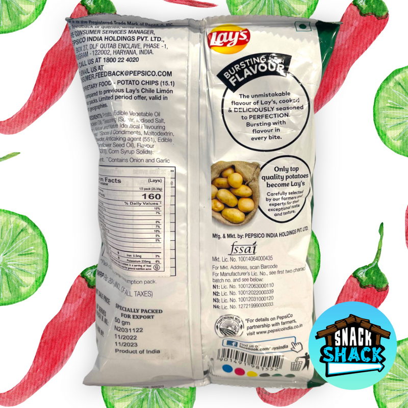 Lay's Chile Limon Flavour (India) - Snack Shack Drive Thru