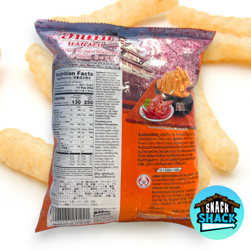Hanami Prawn Crackers Hot Chilli Flavour (Thailand) - Snack Shack Drive Thru