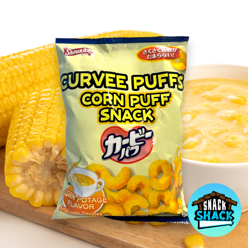 Shirakiku Curvee Puffs Corn Potage Flavor (Japan) - Snack Shack Drive Thru