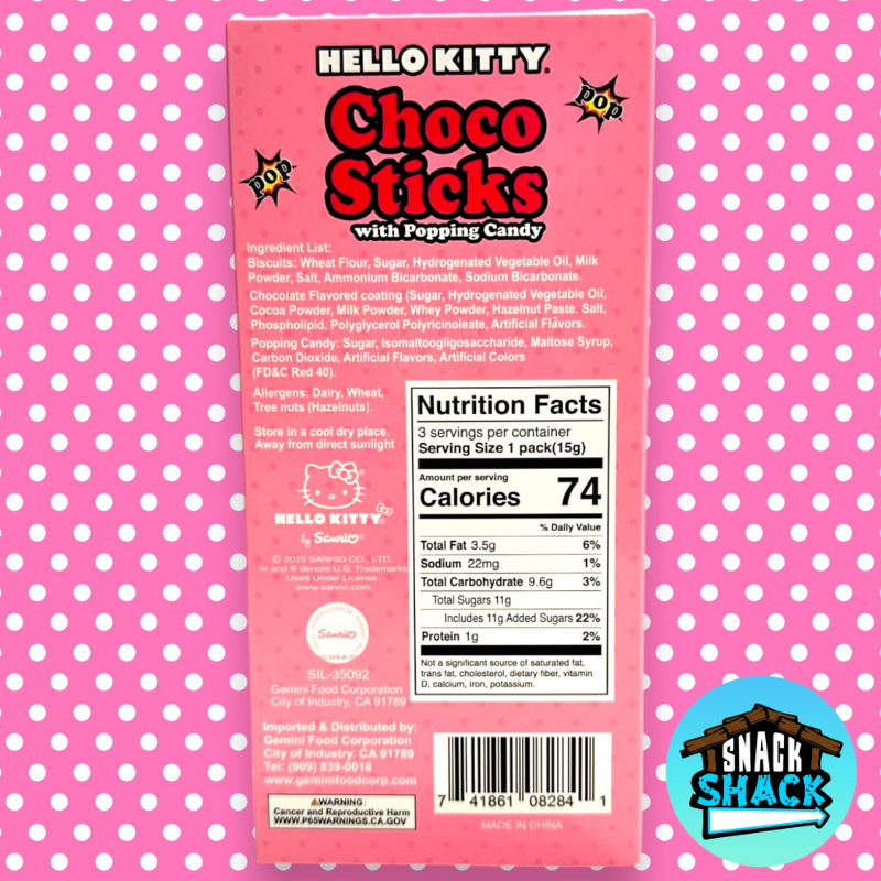 Sanrio Hello Kitty Choco Sticks Strawberry Flavored (China)