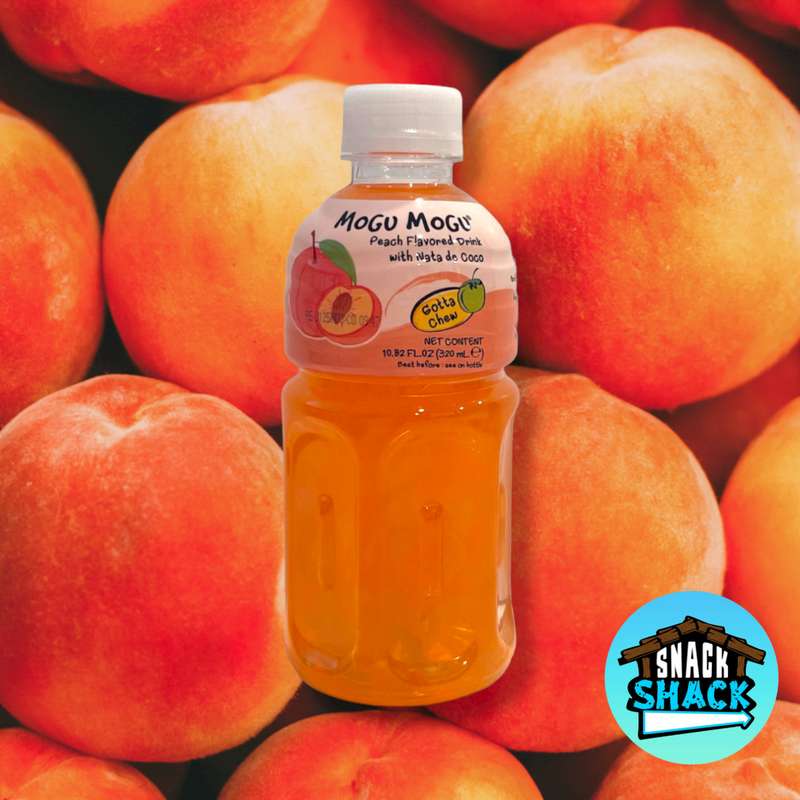 Mogu Mogu Peach Flavored Drink With Nata De Coco (Thailand) - Snack Shack Drive Thru