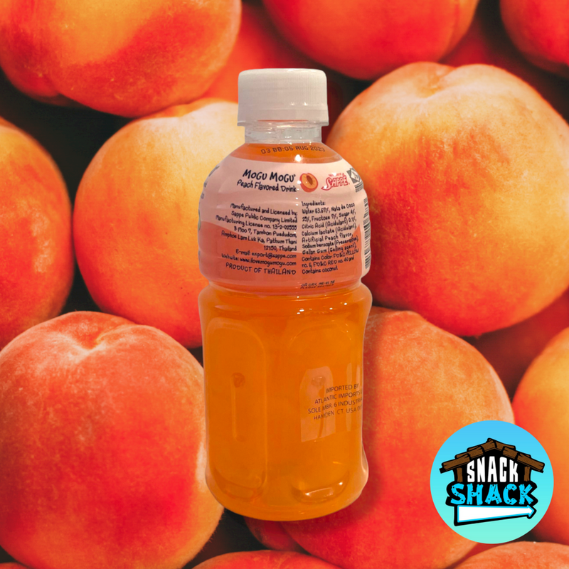 Mogu Mogu Peach Flavored Drink With Nata De Coco (Thailand) - Snack Shack Drive Thru