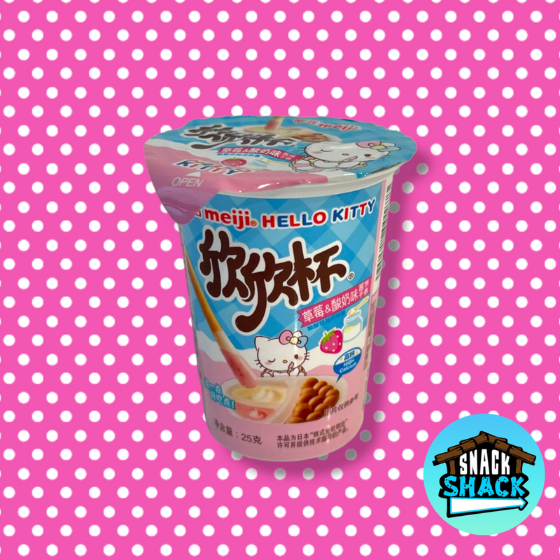 Meiji Hello Kitty Yan Yan Biscuit Sticks with Strawberries & Yogurt Cream Dip (Taiwan) - Snack Shack Drive Thru