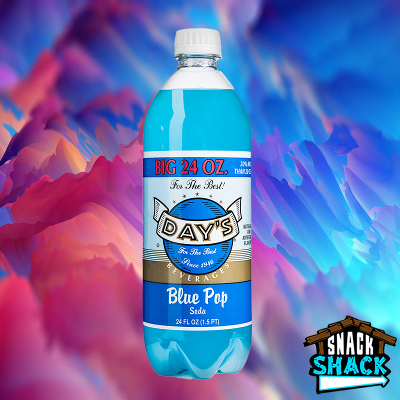 Day's Blue Pop Soda - Snack Shack Drive Thru